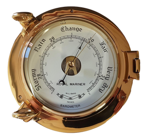 6" Porthole Opening Brass Barometer
