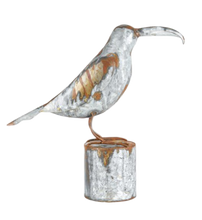 Load image into Gallery viewer, Galvanised Rustic Bird on a Stump