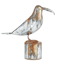 Load image into Gallery viewer, Galvanised Rustic Bird on a Stump
