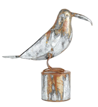 Load image into Gallery viewer, Galvanised Rustic Bird on a Stump