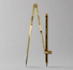 Pencil Compass - brass with stainless steel points with case