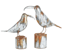 Load image into Gallery viewer, Galvanised Rustic Bird on a Stump
